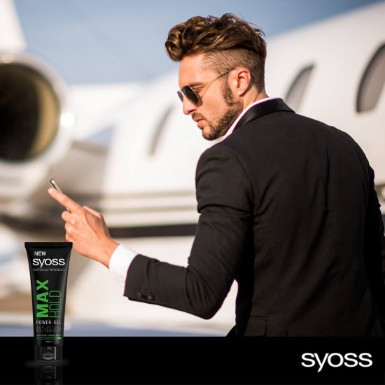 Gel de Par SYOSS Max Hold, 250 ml, Extra Strong Hold, Confera Stralucire Parului, Gel pentru Par, Gel Coafare Par, Gel de Par pentru Barbati, Gel de Par Fixator, Gel de Par cu Efect de Fixare, Gel Fixator pentru Par