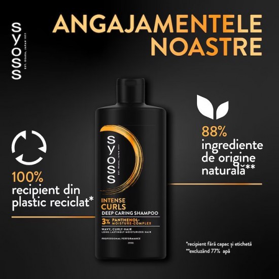 Sampon Syoss Intense Curls and Waves pentru Par Ondulat, 440 ml