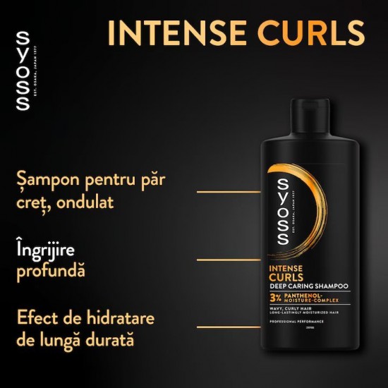 Sampon Syoss Intense Curls and Waves pentru Par Ondulat, 440 ml