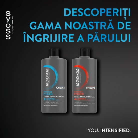 Sampon Syoss Intense Clean Men pentru Par Normal spre Gras, 440 ml