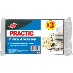 Laveta Practic SCOTCH BRITE din Fibra Abraziva, 3 Buc/Set, 1.5x21x18 cm, Fibra Abraziva pentru Bucatarie, Culoare Verde, Laveta Practica, Lavete Practice, Lavete Universale, Laveta Scotch-Brite, Laveta Abraziva, Set Lavete, Lavete Bucatarie