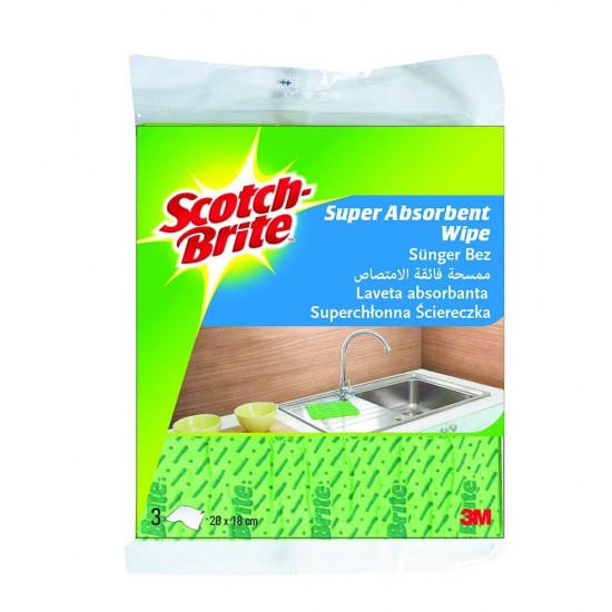 Lavete Super Absorbante SCOTCH BRITE, 20x18 cm, 3 Buc/Set, Diverse Culori, Diverse Culori, Lavete Scotch Brite, Lavete Absorbante Scotch Brite, Laveta Absorbanta, Lavete Absorbante, Lavete pentru Curatenie, Lavete Menaj