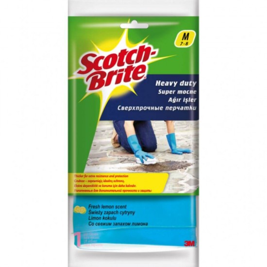 Manusi Menaj din Latex SCOTCH BRITE, Marimea M, Super Rezistente, Culoare Albastra, Manusi Scotch-Brite Rezistente, Manusi Latex Gradinarit, Manusi Menaj Scotch-Brite, Manusi pentru Menaj, Manusi pentru Curatenie, Manusi din Latex Menaj