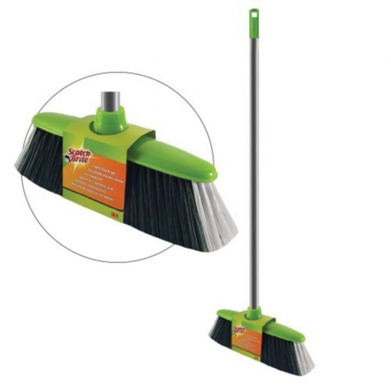 Matura Scotch-Brite, 120 cm, cu 2 Tipuri de Peri, Culoare Verde/Negru, pentru Interior, Polipropilena, Maturi Scotch-Brite, Matura pentru Casa, Matura de Interior, Matura pentru Menaj, Accesorii Menaj