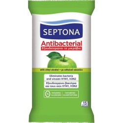 Servetele Umede Antibacteriene SEPTONA, 15 Buc/Set, Parfum de Mere Verzi, Servetele Umede Septona, Servetele Antibacteriene Septona, Servetele Antibacteriene, Servetele Umede pentru Maini, Servetele Dezinfectante pentru Maini