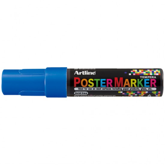 Marker Pentru Poster Artline, Corp Plastic, Varf Rotund 6mm - Albastru