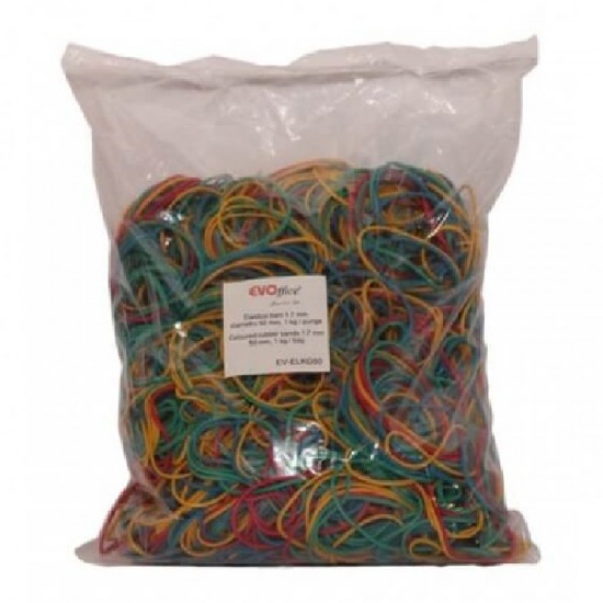Elastice pentru Bani EVOffice, Diametru 50 mm, 1Kg/Bax, Elastice de Bani, Elastice Bani, Gume Elastice de Fixare, Elastice Bani, Elastice Cauciuc, Benzi Elastice, Set Benzi Elastice