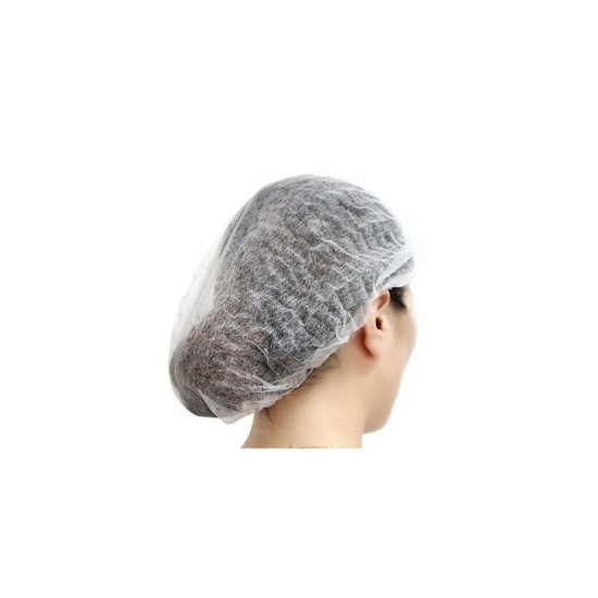 Set 100 Bonete cu Elastic, Diametru 46 cm, Polipropilena Netesuta, Culoare Alba, Bonete Netesute, Boneta cu Elastic, Bonete pentru Cabinete, Bonete pentru Saloane, Bonete pentru Laborator