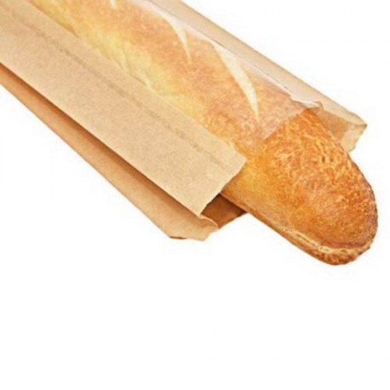 Pungi din Hartie cu Fereastra Neimprimate, Dimensiune 18x5x30 cm, Hartie Kraft MG Natur 35 g/m², 1000 Buc/Bax