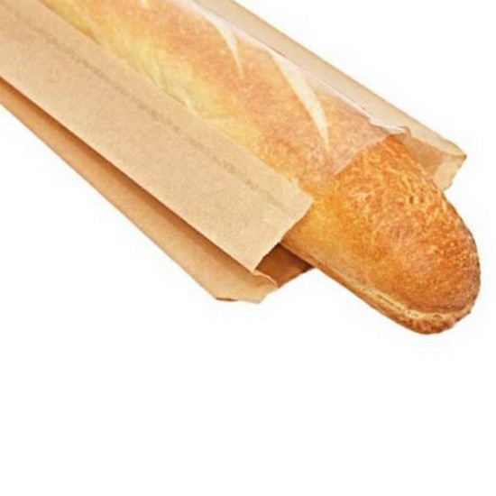 Pungi din Hartie cu Fereastra Neimprimate, Dimensiune 18x5x36 cm, Hartie Kraft MG Natur 35 g/m², 1000 Buc/Bax