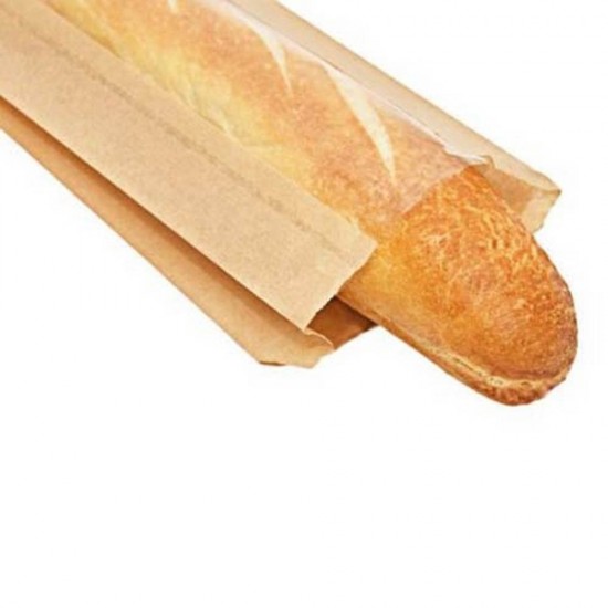 Pungi din Hartie cu Fereastra Neimprimate, Dimensiune 30x7x42 cm, Hartie Kraft MG Natur 40 g/mÂ², 1000 Buc/Bax