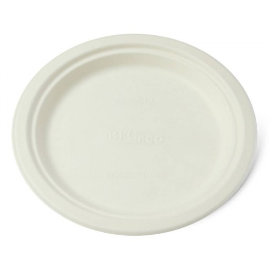 Set 500 Farfurii Plate Biodegradabile 23 cm din Fibra Lemnoasa, Dimensiune 230x20 mm