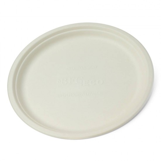Set 400 Farfurii Plate Biodegradabile 26 cm din Fibra Lemnoasa, Dimensiune 260x20 mm