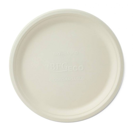 Set 400 Farfurii Plate Biodegradabile 26 cm din Fibra Lemnoasa, Dimensiune 260x20 mm