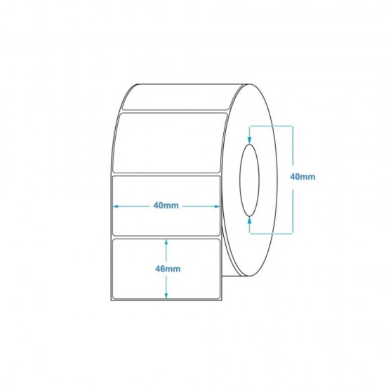 Set 84 Role Etichete Termice Autoadezive 40x46 mm, 600 Etichete/Rola, Autocolant Termo Eco