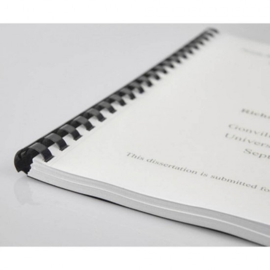 Inele din Plastic pentru Indosariere EVOffice, Dimensiune 10 mm, Capacitate 65 Coli, 100 Buc/Bax, Culoare Negru, Spirale din Plastic de Legat