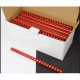 Inele din Plastic pentru Indosariere EVOffice, Dimensiune 25 mm, Capacitate 240 Coli, 50 Buc/Bax, Culoare Rosu, Spirale din Plastic de Legat