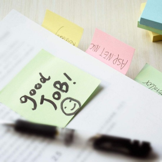 Notite Adezive EVOffice, Dimensiunea 75x75 mm, Culoare Verde Pastel, 100 File, Ideale pentru Mesaje si Memento-uri