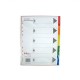 Separatoare din Plastic EVOffice, 5 Culori/Set, Format A4, Despartitoare din Plastic, Separatoare Bibliorafturi â€“ Index din Plastic