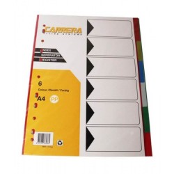 Separatoare din Plastic, 6 Culori/Set, Format A4, Despartitoare din Plastic, Separatoare Bibliorafturi - Index din Plastic