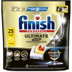 Finish Ultimate Plus, Lemon, 25 Spalari, Detergent Capsule Pentru Masina De Spalat Vase