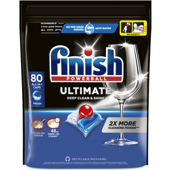 Finish Ultimate All In 1, 80 Spalari, Detergent Capsule Pentru Masina De Spalat Vase