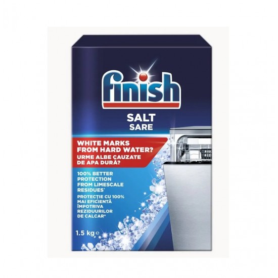 Pachet Promo:2x Finish Solutie Curatare Masina Vase Regular 250ml + 2x Finish Sare Speciala Pentru Masina De Spalat Vase, 1.5 Kg, Solutie Pudra