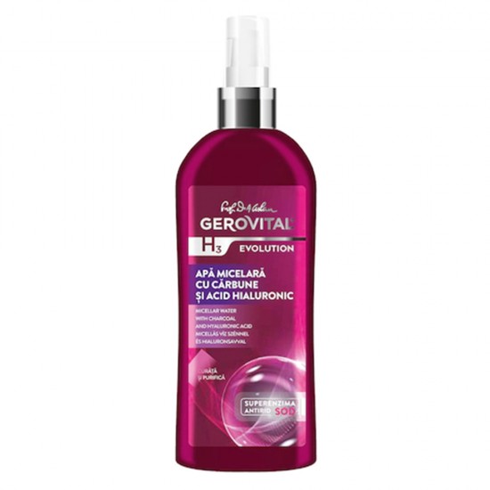 Apa Micelara Gerovital H3 Evolution cu Carbune si Acid Hialuronic, 150 ml
