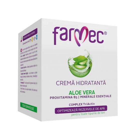 Crema Hidratanta Farmec cu Aloe Vera, pentru Ten, 50 ml