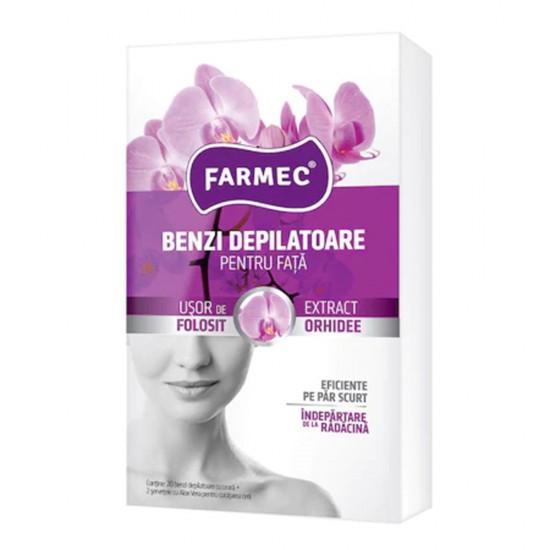 Benzi Depilatoare Farmec pentru Fata, Orhidee, 10 x 2 Buc/Pachet