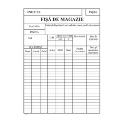 Fisa de Magazie A5, Carton 230 g/mÂ² - Formular Tipizat