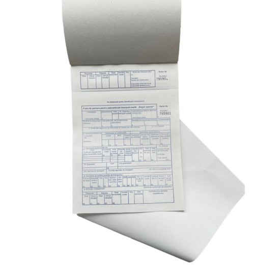 Foi Parcurs A4 Marfa Neinseriate, Tipar Negru, 100 File/Carnet, Coperta Fata Tiparita, Coperta din Carton Fata/Spate