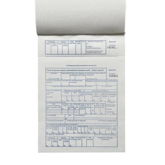 Foi Parcurs A4 Marfa Neinseriate, Tipar Negru, 100 File/Carnet, Coperta Fata Tiparita, Coperta din Carton Fata/Spate