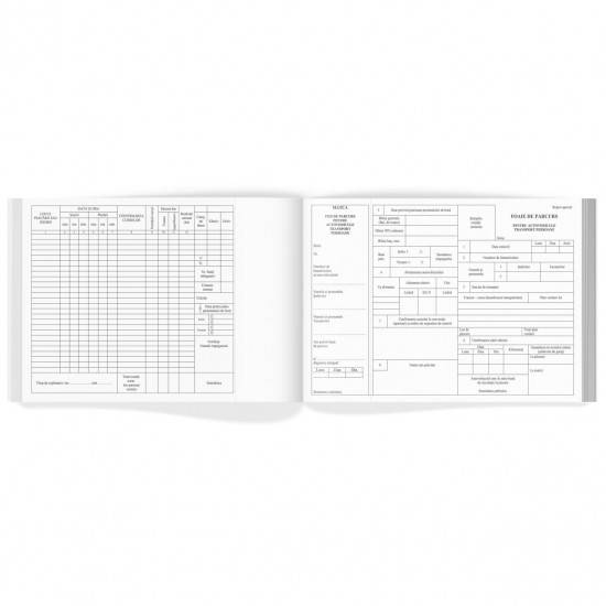 Foi Parcurs A4 Persoane Neinseriate, Tipar Negru, 100 File/Carnet, Coperta Fata Tiparita, Coperta din Carton Fata/Spate