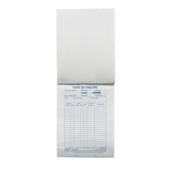 Foaie Parcurs Persoane/Marfa A5, 100 File/Carnet - Formular Transport Persoane si Marfa