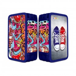 Penar Echipat, 3 Compartimente, Gimboo Graffiti - Albastru