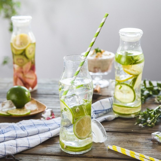 Set 250 Buc Paie din Carton Biodegradabil Negru Ambalate Individual, Dimensiune 210x8 mm, Grosime 8mm, Paie Bauturi, Paie Ecologice, Paie de Baut Biodegadabile