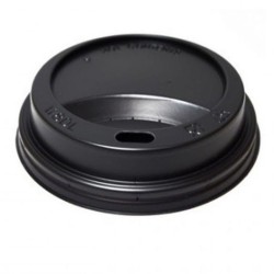 Capace Negre din Plastic pentru Pahare de Carton, Dimensiune 8-14 OZ, Cantitate 100 Buc/Bax