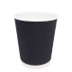 Set 50 Pahare din Carton, 8 Oz (280 ml), Model Ripple Wall, Negre, Set Pahare Medii Carton 8 Oz, Pahare Carton pentru Ceai si Cafea, Pahare Negre din Carton TO GO, Pahare de Unica Folosinta, Pahare Negre din Carton de Unica Folosinta