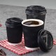 Set 50 Pahare din Carton, 8 Oz (280 ml), Model Ripple Wall, Negre, Set Pahare Medii Carton 8 Oz, Pahare Carton pentru Ceai si Cafea, Pahare Negre din Carton TO GO, Pahare de Unica Folosinta, Pahare Negre din Carton de Unica Folosinta