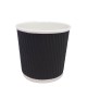 Pahare Carton cu Striatii 8 OZ, 25 Buc/Set, Model Ripple Wall, Culoare Negru, Capacitate 280 ml