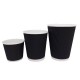Pahare Carton cu Striatii 8 OZ, 25 Buc/Set, Model Ripple Wall, Culoare Negru, Capacitate 280 ml