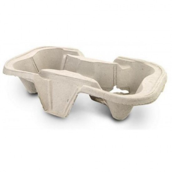 Suport din Carton pentru 2 Pahare, 225x105x48 mm, 150 Buc/Set, Tip Cofrag, Suporturi pentru Pahare, Suport Pahare Tip Cofrag, Suport Pahare Cofraj, Suport Pahare TO GO, Suporturi pentru Pahare din Carton
