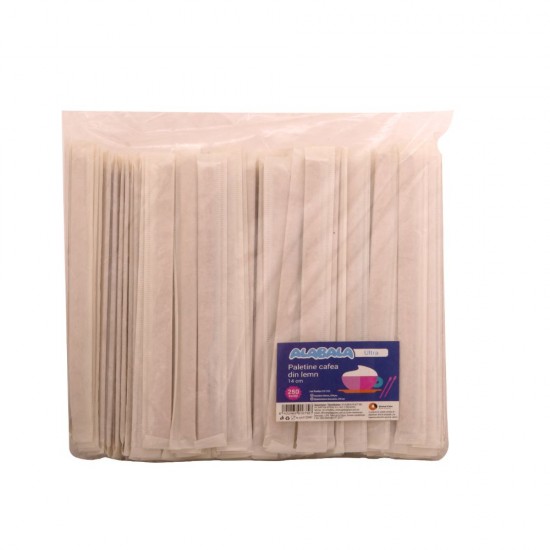 Palete de Unica Folosinta din Lemn, 250 Buc/Set, 140 mm, Ambalate Individual, Betisoare pentru Bauturi, Betisoare pentru Cafea, Paletine din Lemn pentru Cafea, Accesorii Cafea