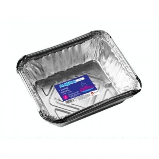 Caserole Aluminiu, 430 ml, 4 Buc/Set, 146x120x46 mm, Dreptunghiulare, Caserola Aluminiu de Unica Folosinta, Caserola pentru Catering, Caserole pentru Fast-Food, Caserole Dreptunghiulare de Aluminiu, Set de Caserole din Aluminiu, Vesela Unica Folosinta
