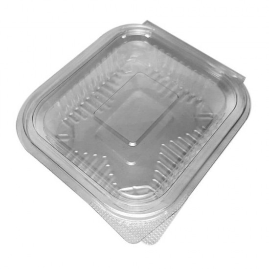 Caserole Capac Atasat, 104x110x27 mm,100 Buc/Set, 150 ml, Plastic Transparent, Caserole Reactangulare, Caserole de Unica Folosinta, Caserole cu Capac din Plastic, Caserole din Plastic, Caserola cu Capac, Caserole din Plastic Unica Folosinta