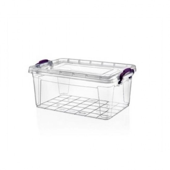 Cutie Depozitare cu Capac, 21x14x9.5 cm, 2 L, Plastic Transparent, Cutii din Plastic pentru Alimente, Cutie Alimentara din Plastic, Caserole din Plastic pentru Alimente, Cutii Depozitare cu Capac