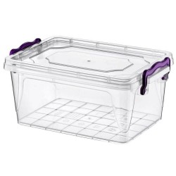 Cutie Depozitare cu Capac, 31.5x47x19 cm, 22 L, Plastic Transparent, Cutii din Plastic pentru Depozitare, Cutie Depozitare din Plastic, Caserole din Plastic pentru Alimente, Cutii Depozitare cu Capac, Cutii Plastic Transparente