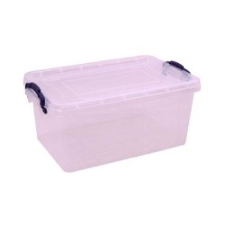 Cutie Depozitare cu Manere si Capac, Capacitate 10L, Culoare Transparent, Dimensiuni 35x23.5x13.5 cm, Cutii din Plastic pentru Depozitare, Cutie Depozitare din Plastic, Caserole din Plastic pentru Alimente, Cutii Depozitare cu Capac,