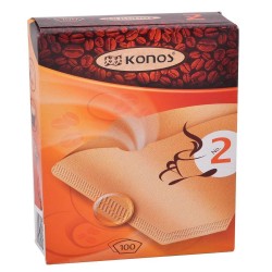 Set 100 Rezerve Konos din Hartie Filtru de Cafea Tip 2, Culoare Maro, Rezerva Cafea, Rezerva din Hartie pentru Filtru de Cafea, Accesorii Cafea, Articole Cafea
